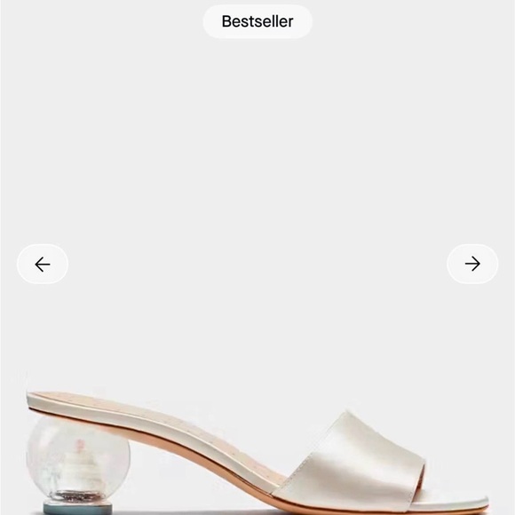 NWT Kate Spade White Satin Slide Sandals - Picture 2 of 8